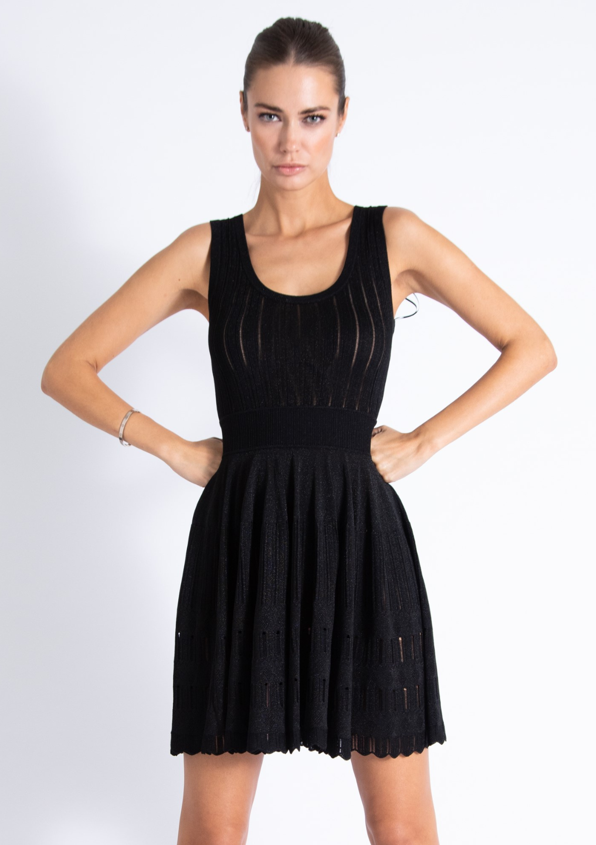 PHOEBE KNIT MINI DRESS - BLACK
