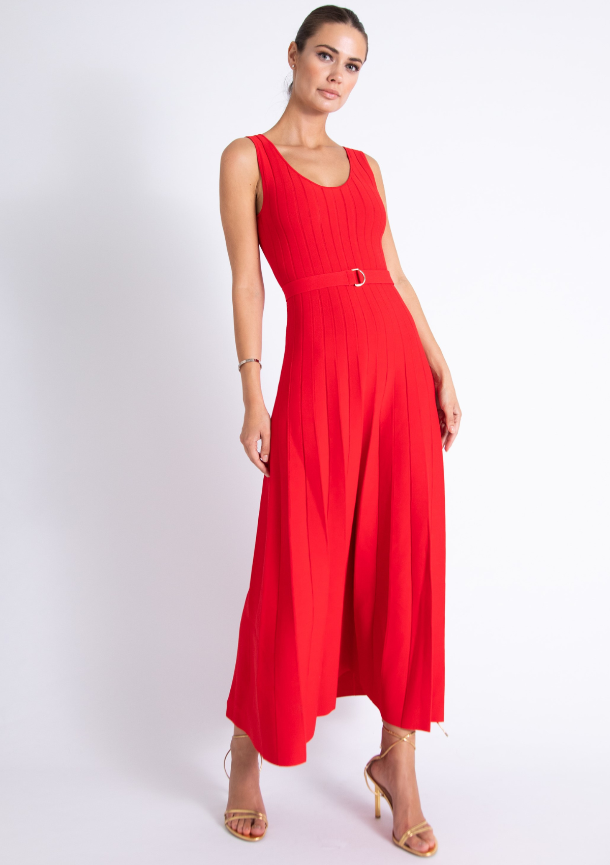 INGRID KNIT MIDI DRESS - RUBY