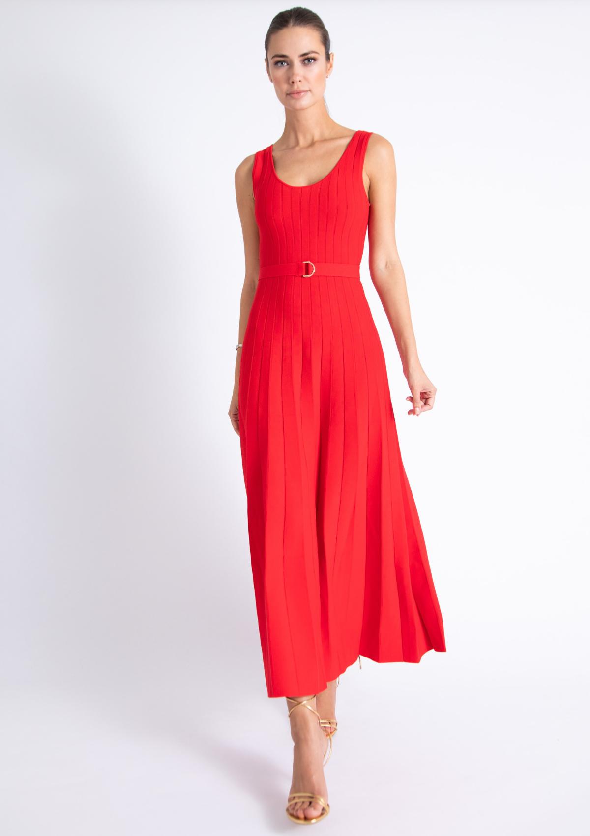 INGRID KNIT MIDI DRESS - RUBY