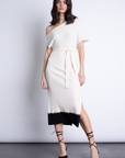 Amber Knit Midi Dress in Winter White