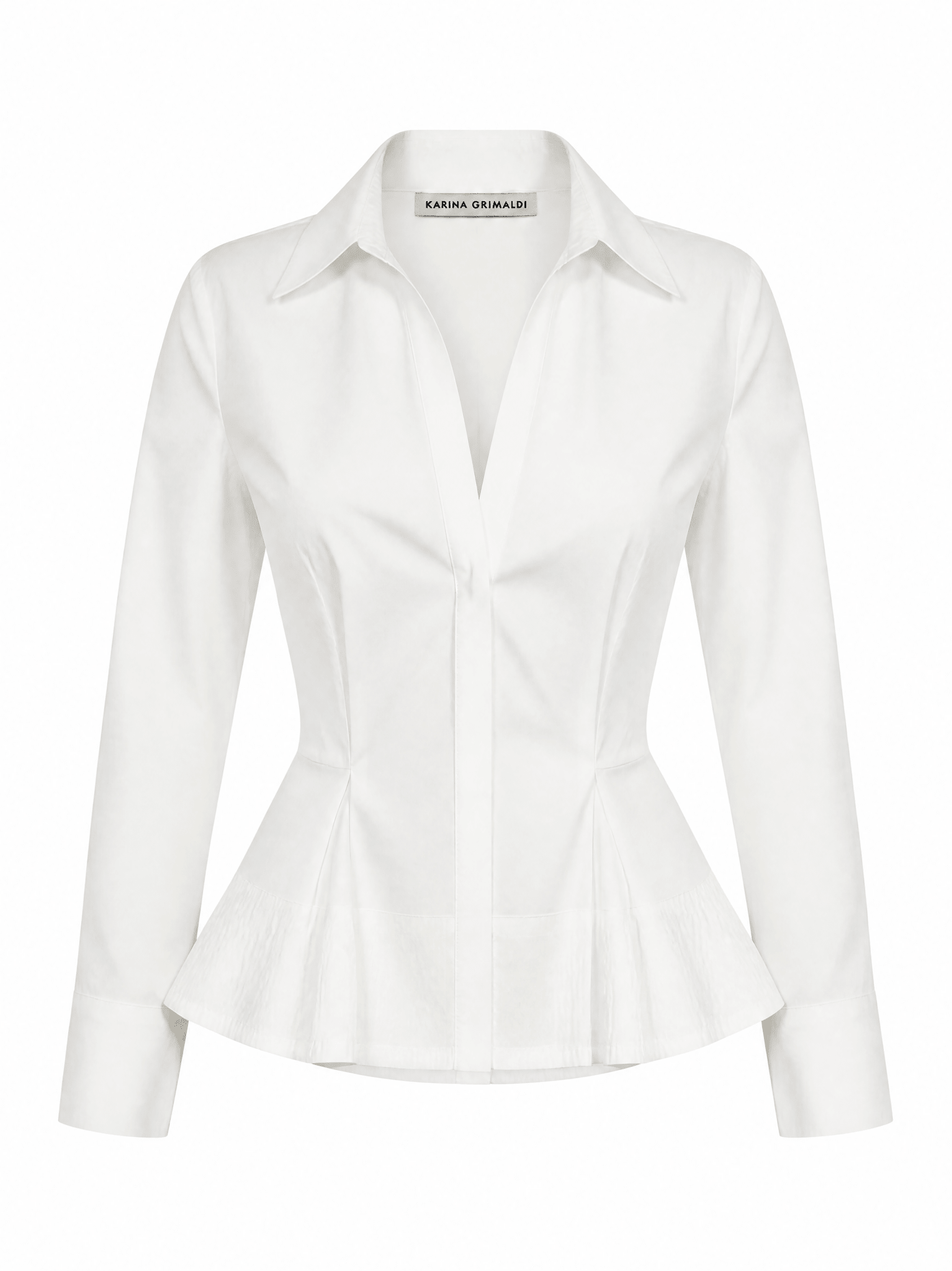 Pepa Peplum Shirt in White | Karina Grimaldi