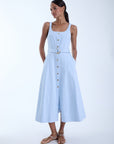 Zyra Denim Midi Dress - Karina Grimaldi