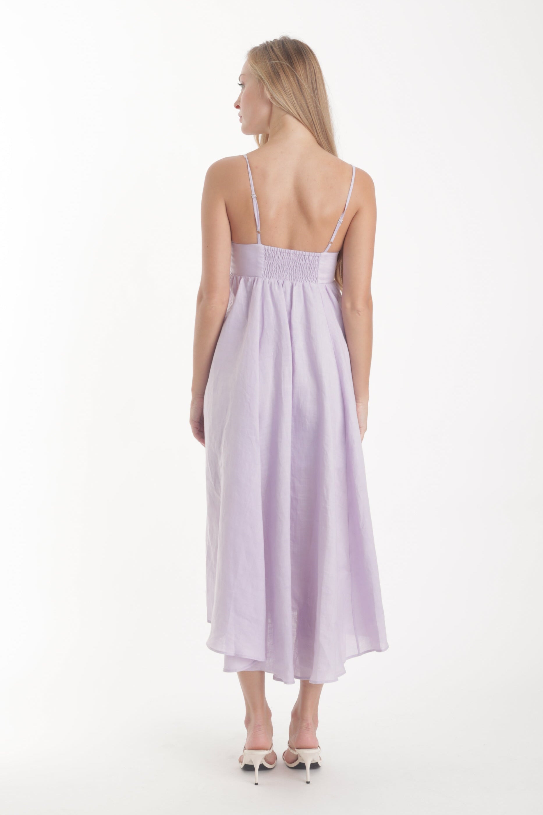 Beautiful Lavender dress on a white background
