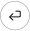Circular icon with a leftward arrow inside