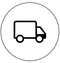 Icon of a delivery truck within a circular border