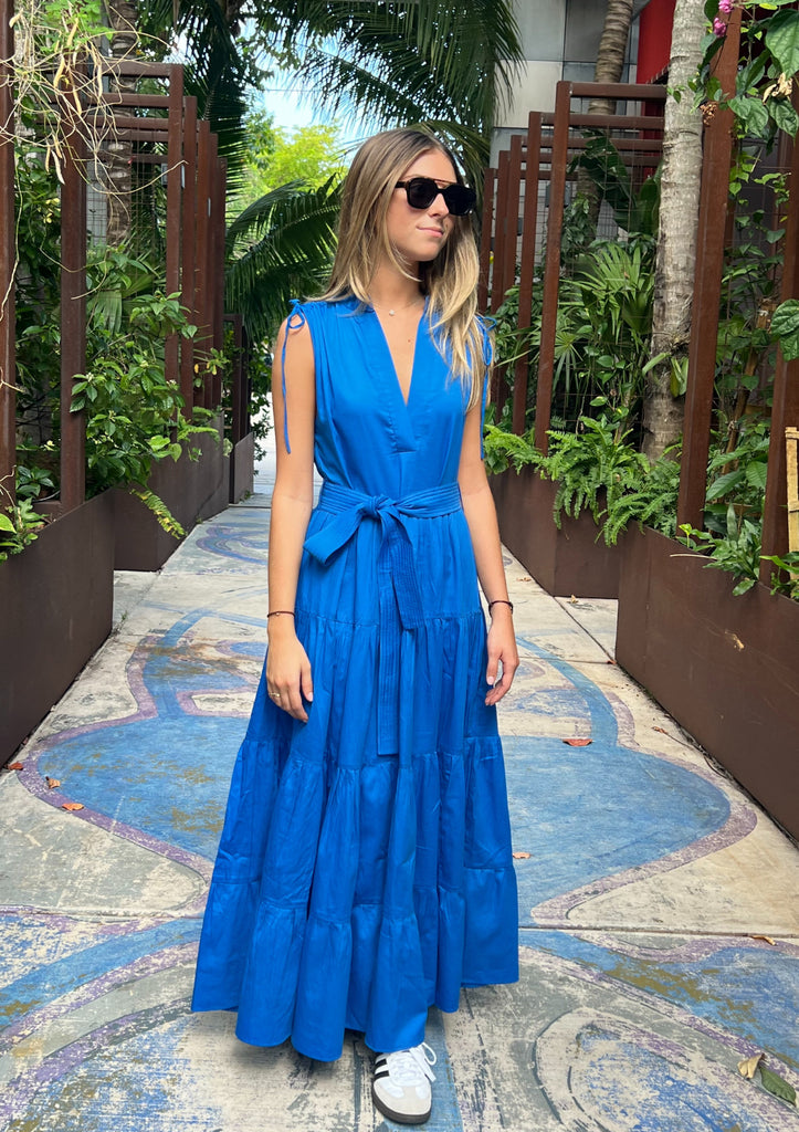 Virginia Midi Dress in Cobalt