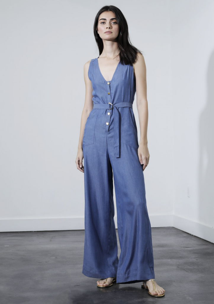 Norma Denim Jumpsuit - Chambray Karina Grimaldi