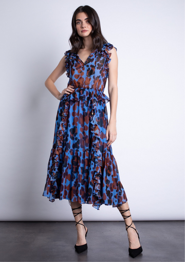 Karolina Print Midi Dress