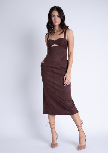 Olivia Suede Midi Dress