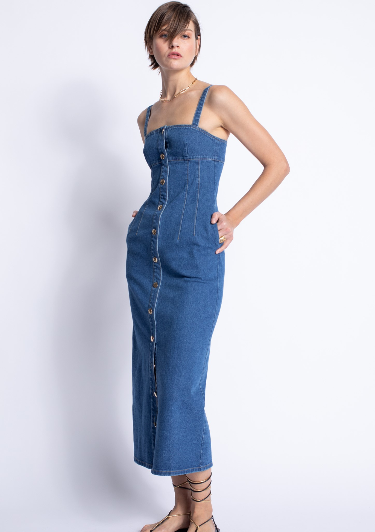 Rio Denim Midi Dress | Karina Grimaldi Rio Denim Midi Dress | Karina Grimaldi