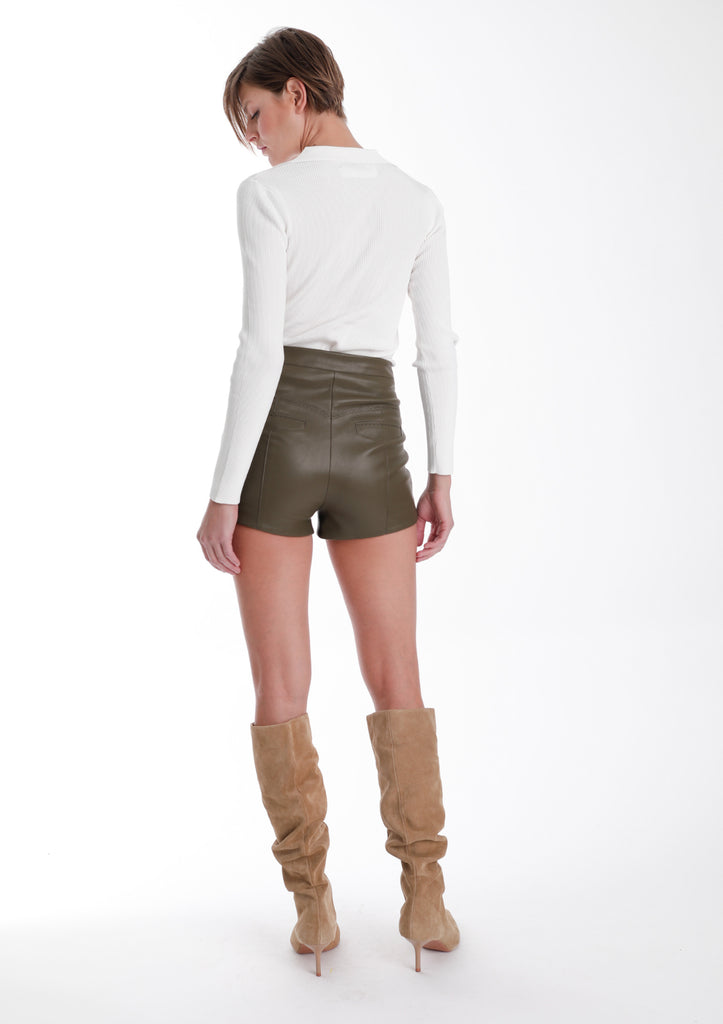 Mona Vegan Leather Shorts
