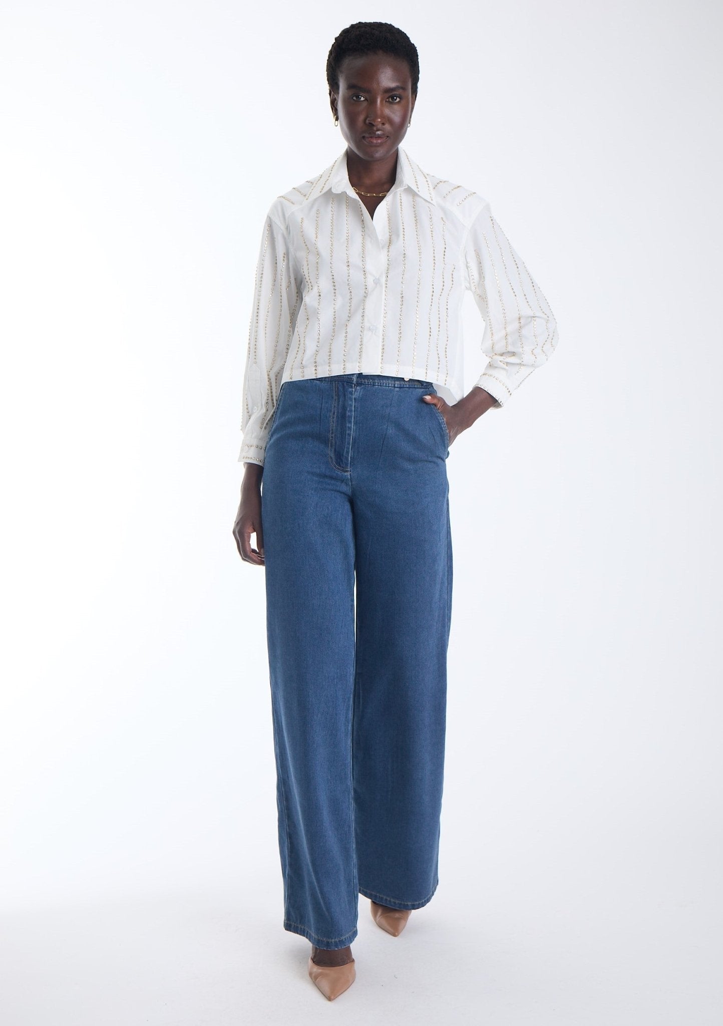Amelie Embellished Shirt - Karina Grimaldi