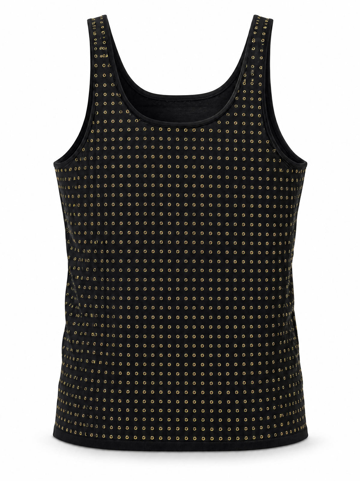 Karina Grimaldi Bowie Embellished Knit Tank in black, back view