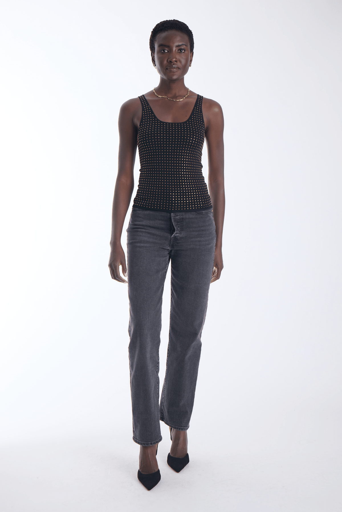 Bowie Embellished Knit Tank - Karina Grimaldi