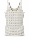 Karina Grimaldi Bowie Embellished Knit Tank in ivory, back view