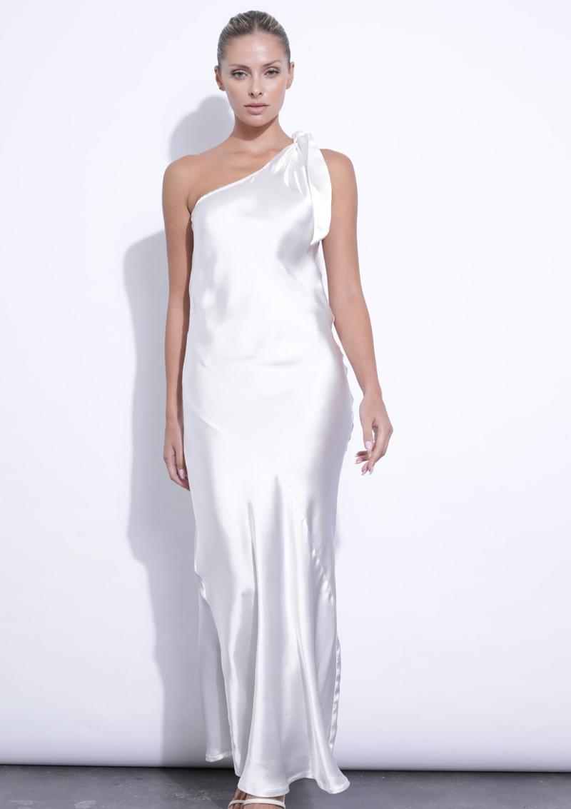 ISABELLE SOLID MAXI DRESS - WHITE