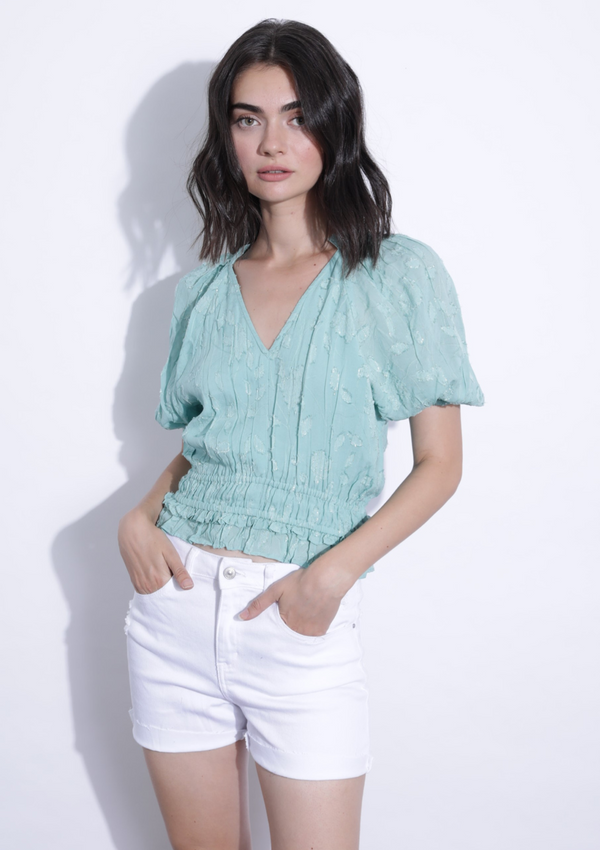 SATURINA SOLID BLOUSE - GOSSAMER