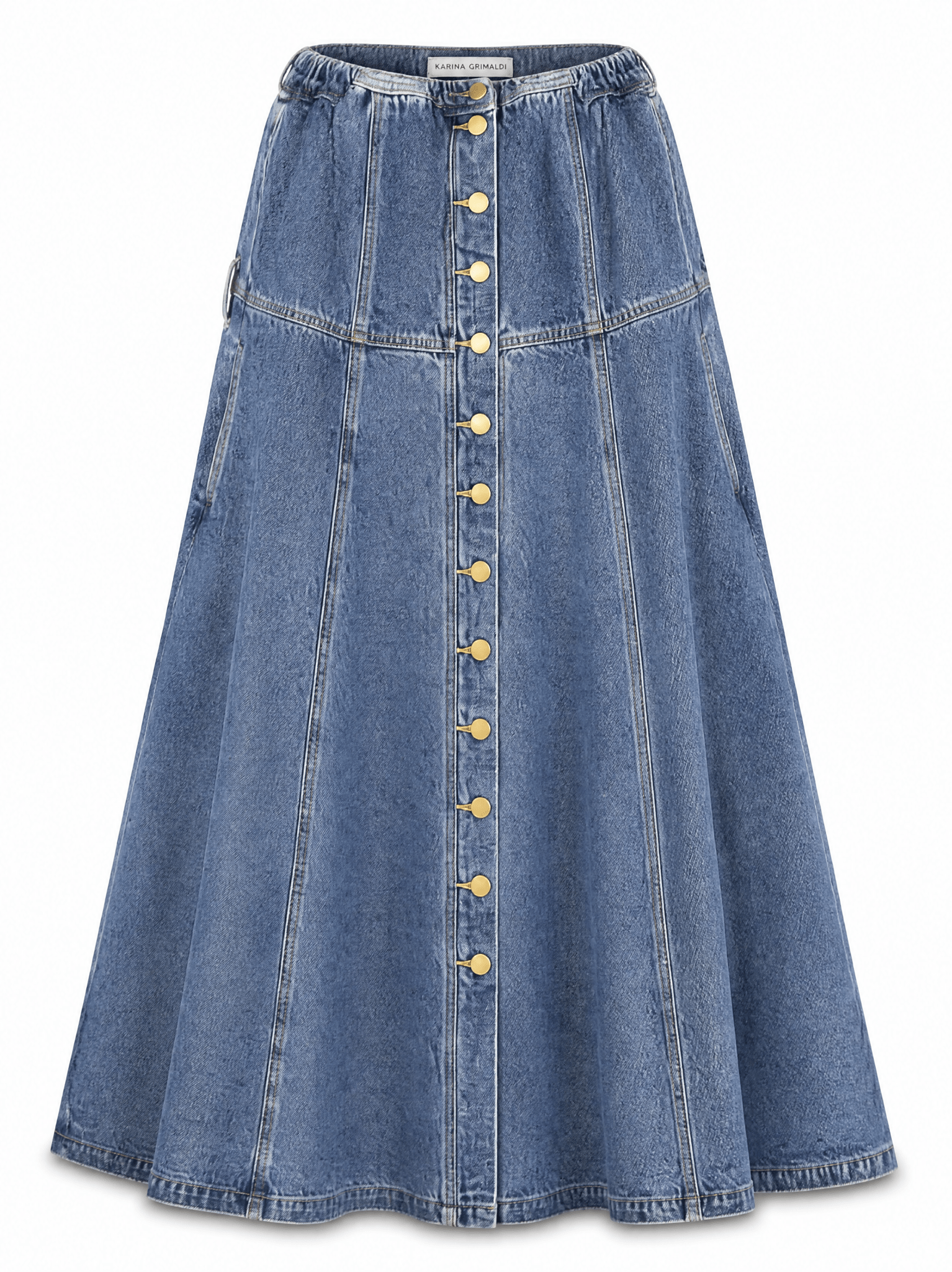 Mica Denim Midi Dress - Karina Grimaldi