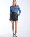 Pauli Leather Mini Skirt - Karina Grimaldi