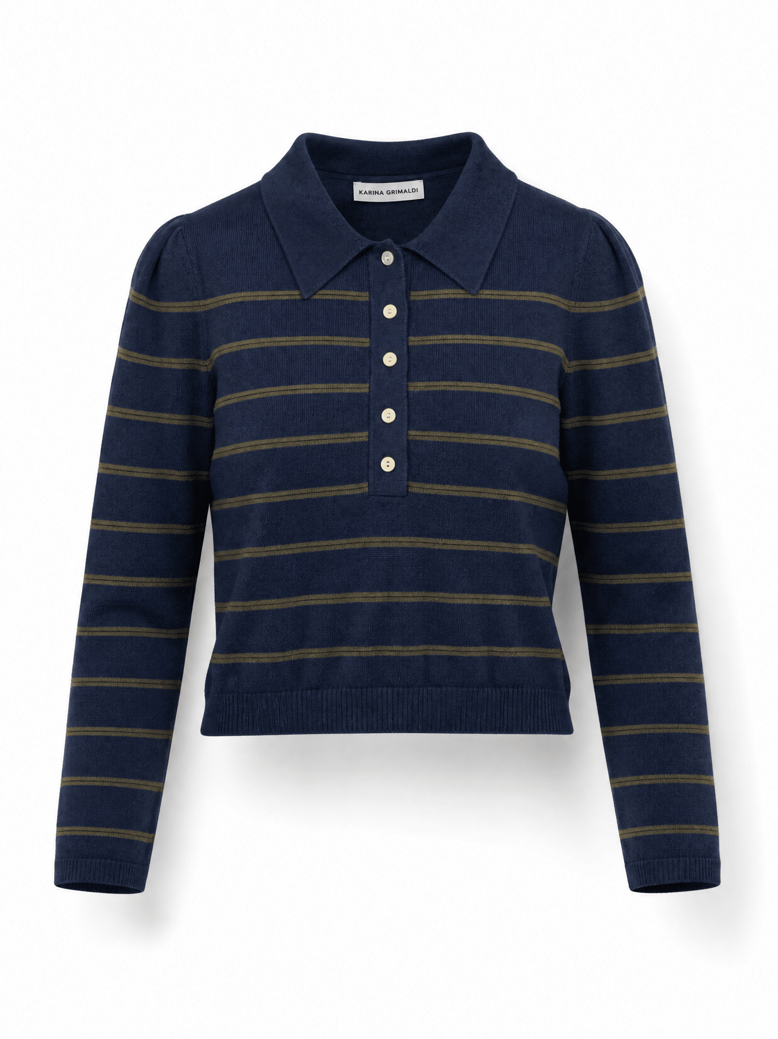 Scout Striped Knit Polo - Karina Grimaldi