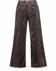 Karina Grimaldi Shon Velvet Pants in chocolate brown, back view