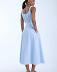 Zyra Denim Midi Dress - Karina Grimaldi