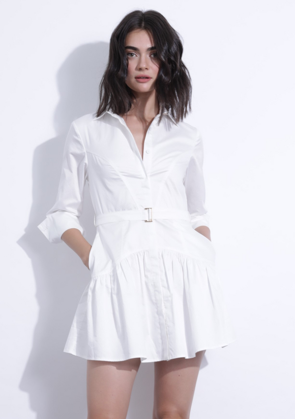 VERONIQUE MINI DRESS - OFF-WHITE